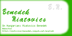 benedek miatovics business card